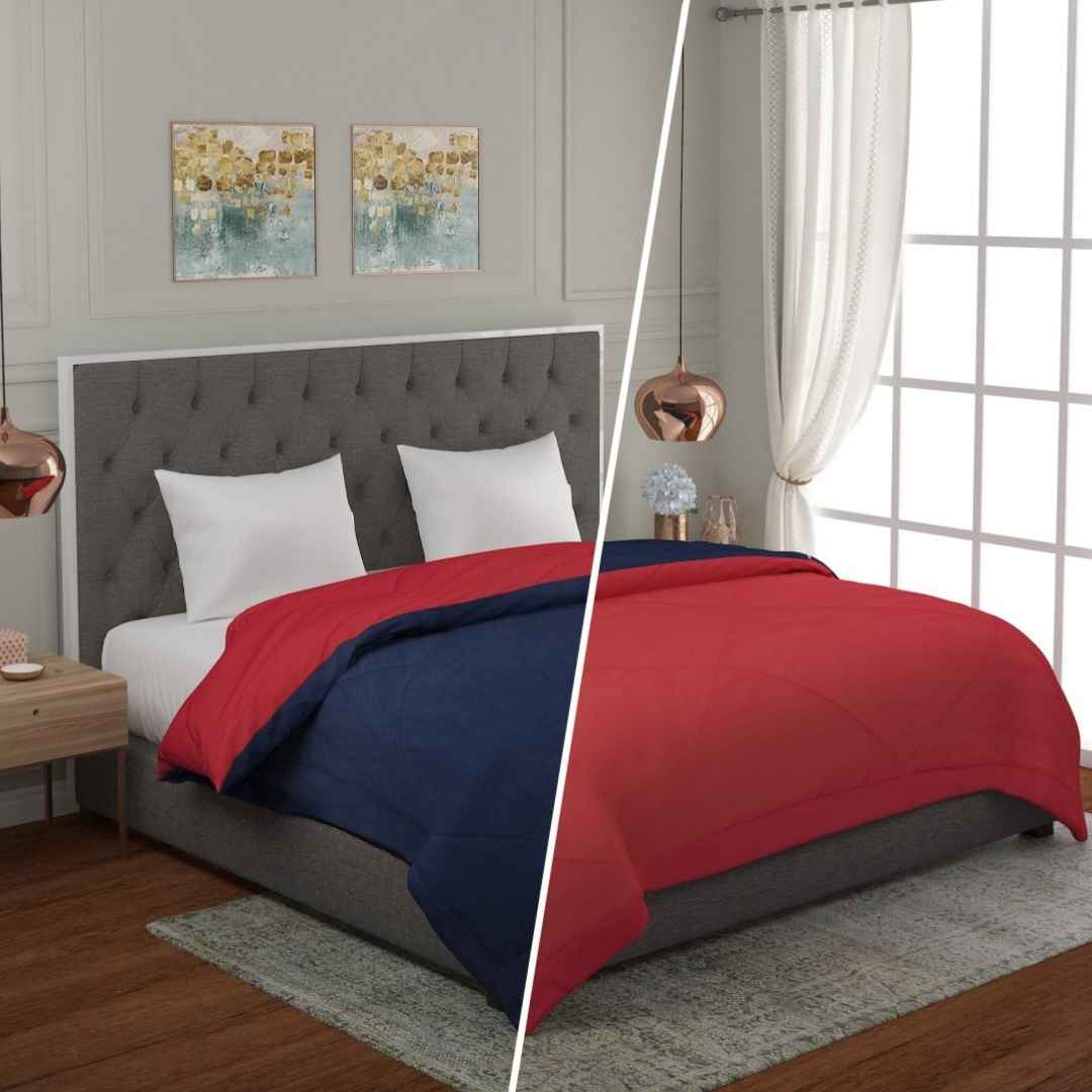 Reversible solid Double bed comforter