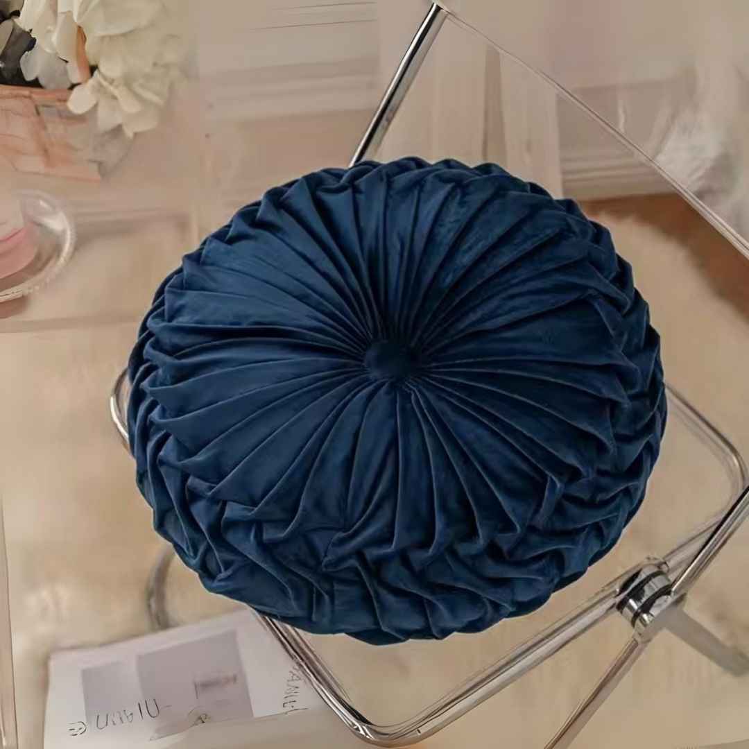 Velvet round handicrafted pumpkin pillow couch cushion