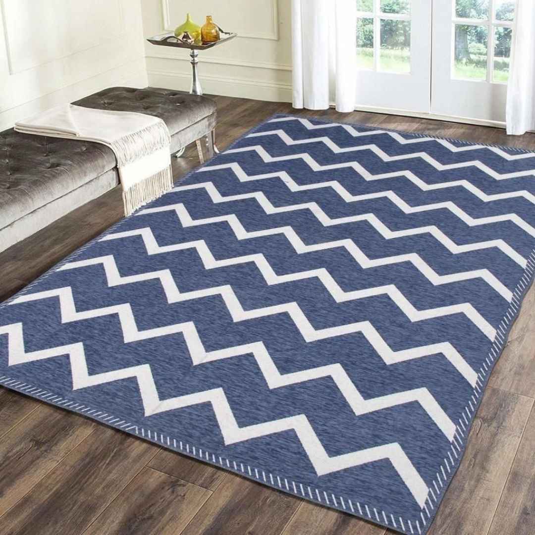Zig Zag Chennile Pannel Design Carpet
