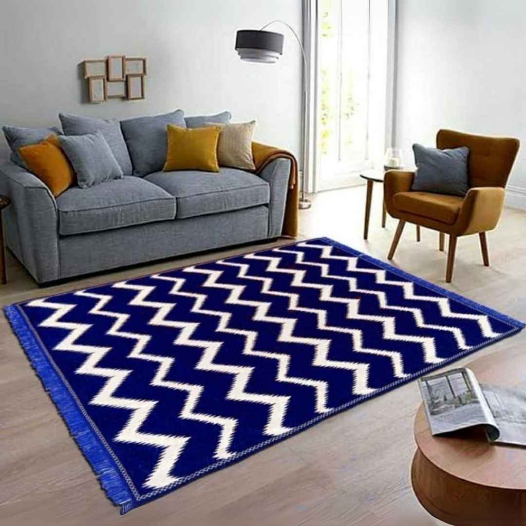 Zig Zag Chennile Pannel Design Carpet