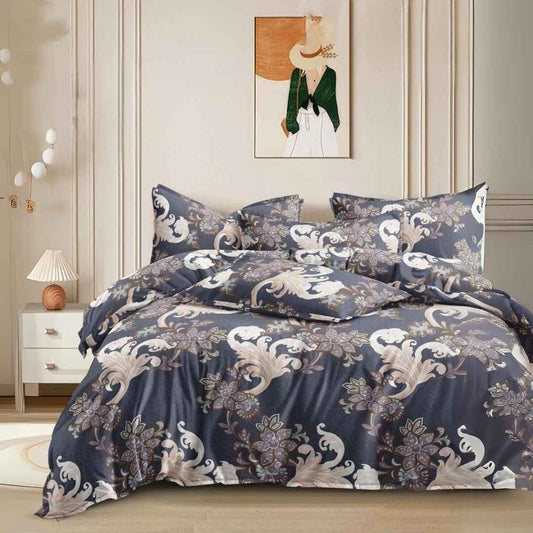 Golden Leaf King size Bedsheet 150 GSM Glace Cotton