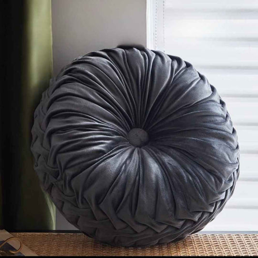 Velvet round handicrafted pumpkin pillow couch cushion