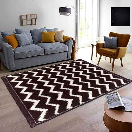 Zig Zag Chennile Pannel Design Carpet